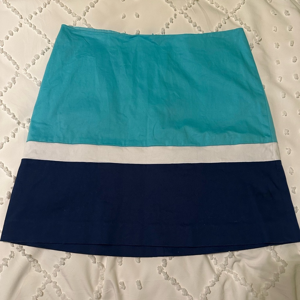 Southern Tide Crystal Blue Colorblock Stripe Cotton Skirt Size 6